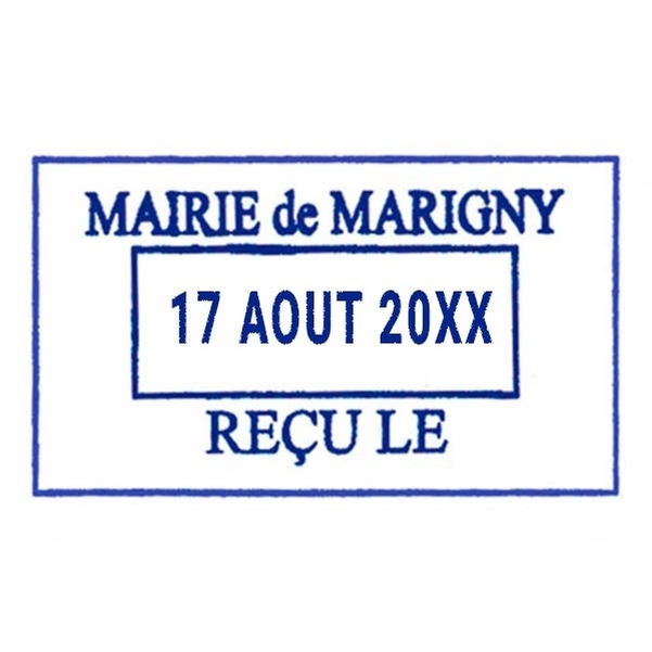 Empreinte dateur 2 lignes avec cadre - Vignette 2
