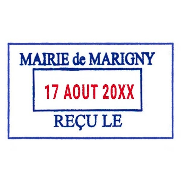 Empreinte dateur 2 lignes avec cadre - Vignette 4