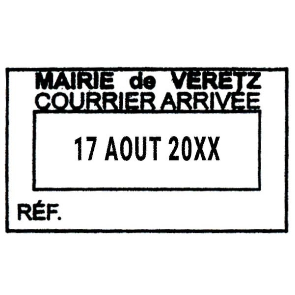 Empreinte dateur 3 lignes avec cadre