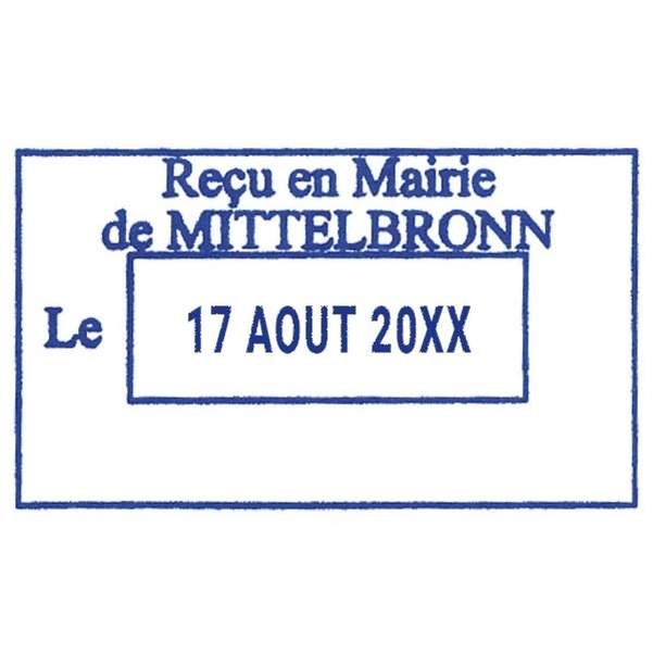 Empreinte dateur 3 lignes avec cadre - Vignette 2