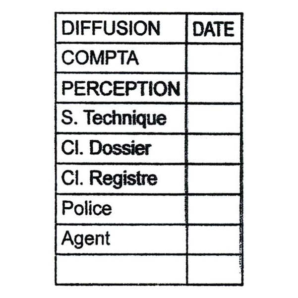 Empreinte pour timbre suivi de dossier