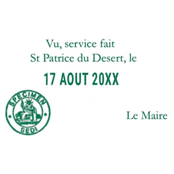 Empreinte dateur avec 3 lignes de texte et l'officiel - Vignette 2