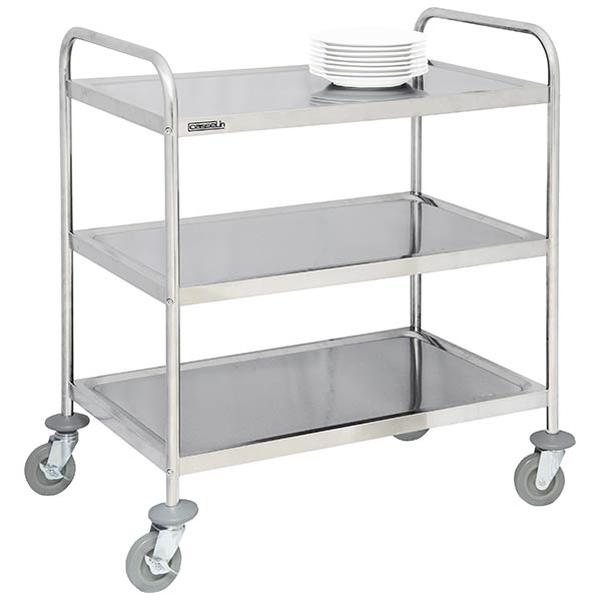 Chariot en inox 3 plateaux