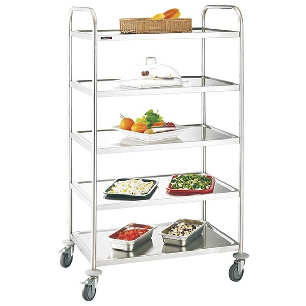 Chariot en inox 5 plateaux