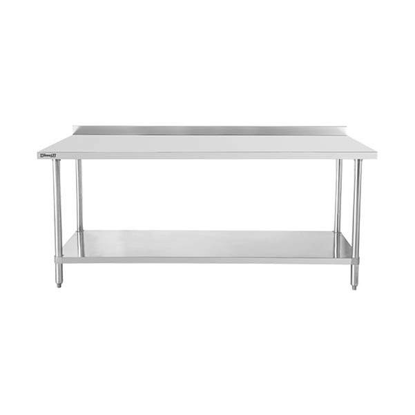 Table de travail inox 700 avec dosseret et étagère 1000 mm