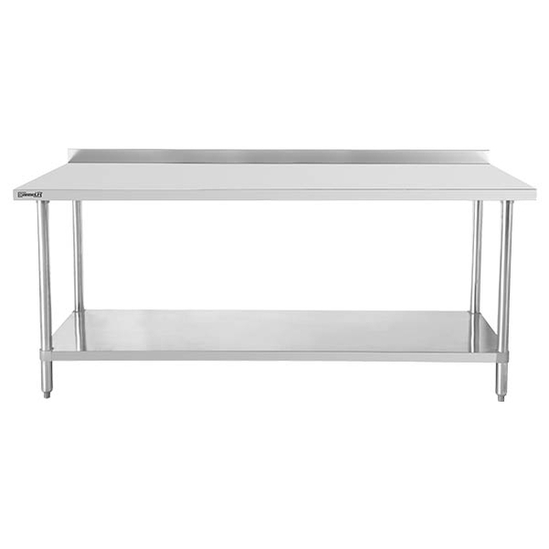 Table de travail inox 700 avec dosseret et étagère 1200 mm