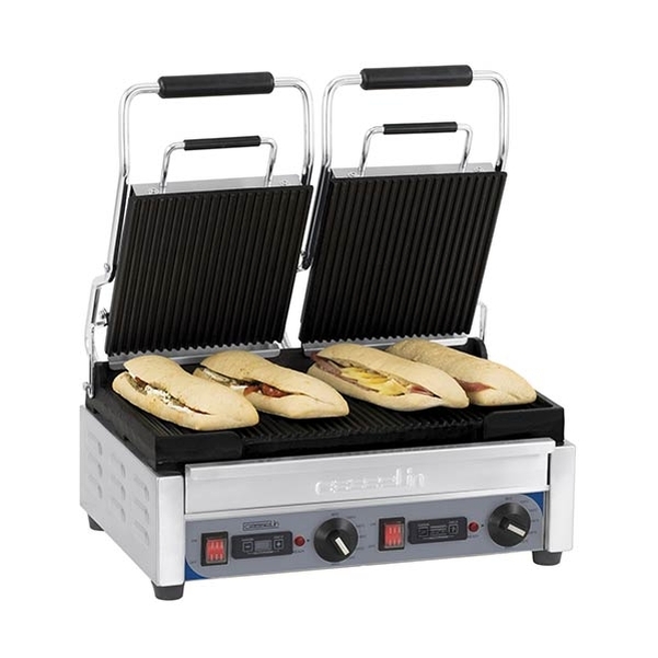 Grill Panini double Premium Rainurée - Rainurée avec minuteur