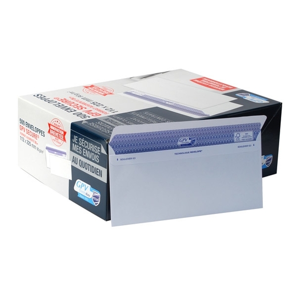 500 enveloppes sécurisées 112x225mm GPV SECURE®