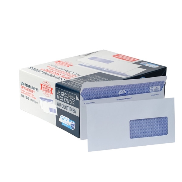 500 enveloppes avec fenêtre sécurisées 112x225mm GPV SECURE®