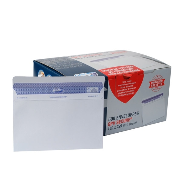 500 enveloppes sécurisées 162x229mm GPV SECURE®