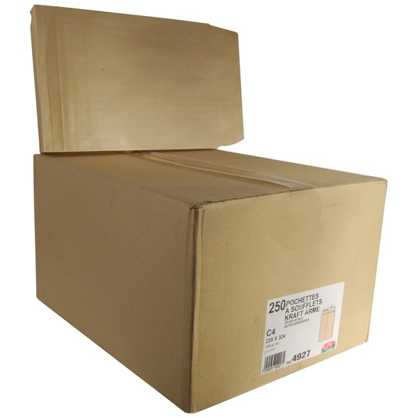 250 Sacs à soufflets C4 kraft armé