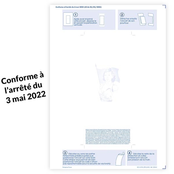 Lot de 10 Encarts enfant adhésif vierge pour livret de famille - MODÈLE 2022