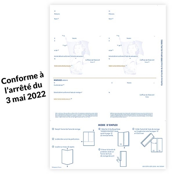 Lot de 10 Encarts Colibri préimprimé sans pointillé pour livret de famille Informatique Colibri - MODÈLE 2022