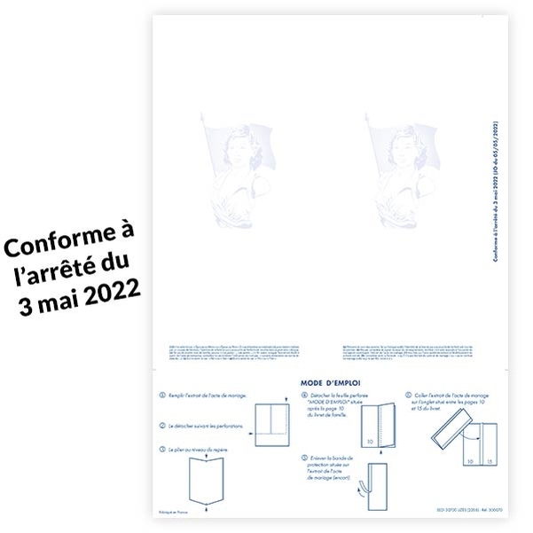 Lot de 10 Encarts Colibri vierge pour livret de famille Informatique Colibri - Modèle 2022