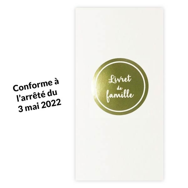 Livret de famille Or effet métal - Version informatique - Modèle 2022