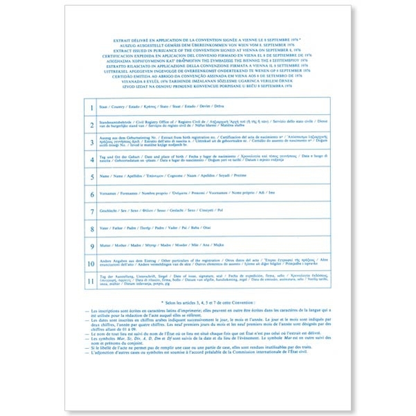Extrait de naissance formule A pour les étrangers - Vignette 2