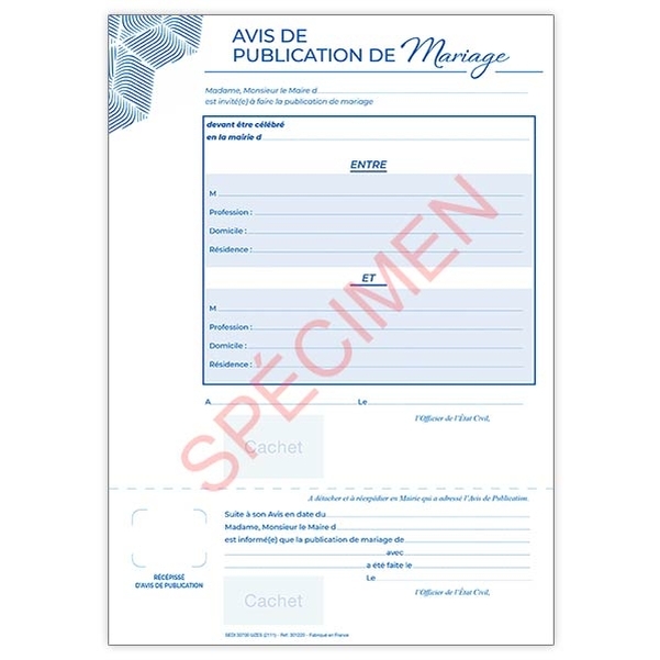 Publication, avis, certificat de publication et de non-opposition et certificat célébration de mariage - Vignette 2