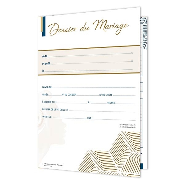Chemise dossier de mariage avec renseignements