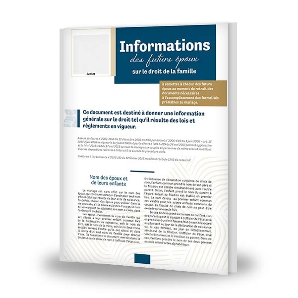 Formulaire informations sur le droit de la famille