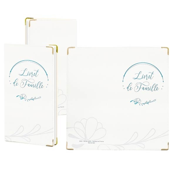 Etui livret de famille Camélia Bleu - Vignette 2