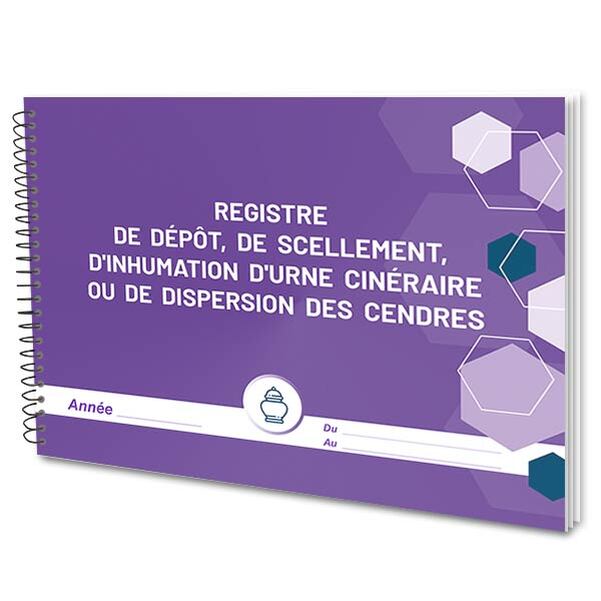 Registre de dépôt, d'inhumation de l'urne cinéraire ou de dispersion des cendres