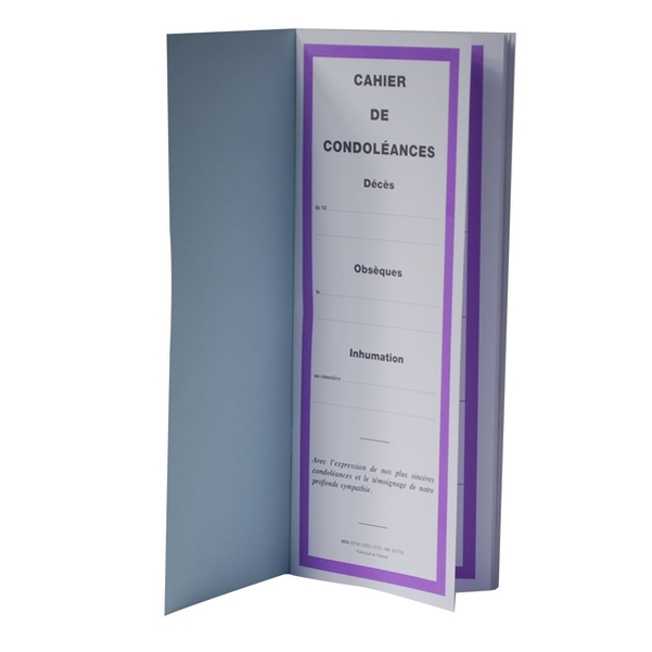 Cahier de condoléances 28 pages