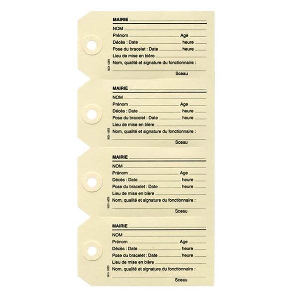 Lot de 10 étiquettes pour transports de corps avant mise en bière