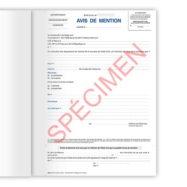 Carnet d'avis de mention pour rectification des erreurs matérielles - Vignette 2