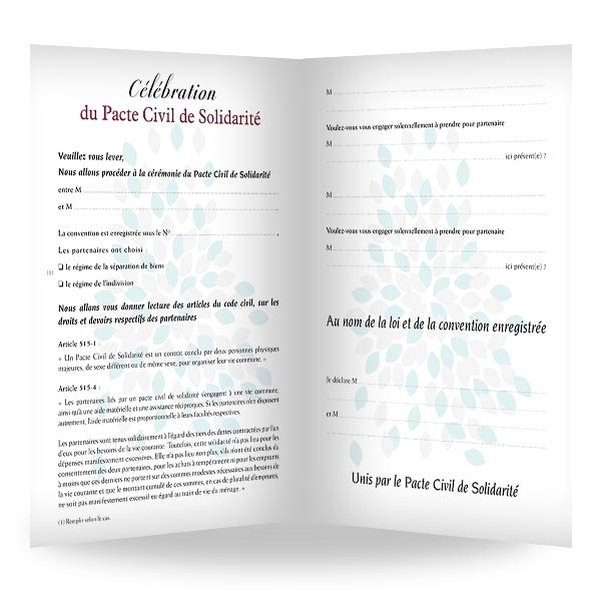 Chemise de célébration du Pacte civil de Solidarité (PACS) - Vignette 2