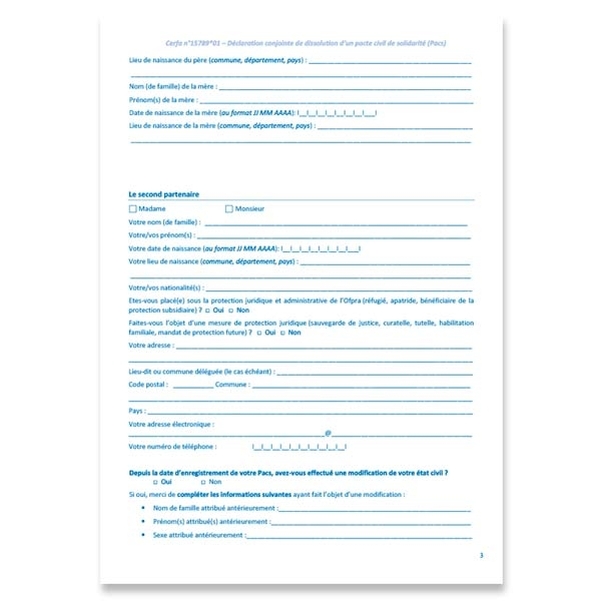 Déclaration conjointe de dissolution du PACS - Vignette 4
