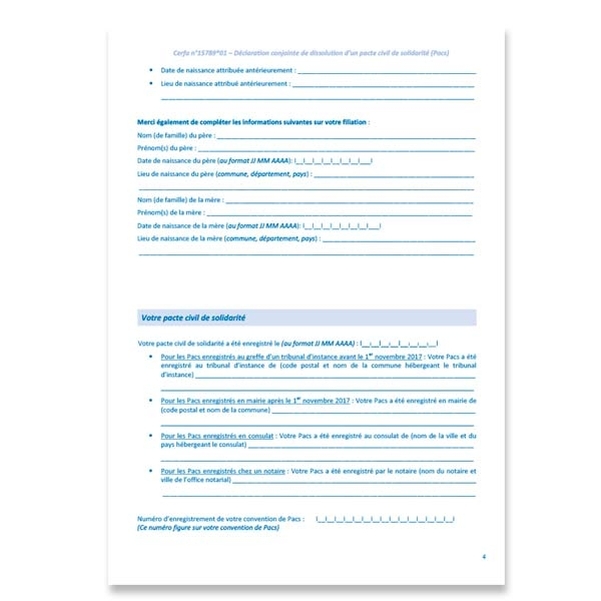 Déclaration conjointe de dissolution du PACS - Vignette 5