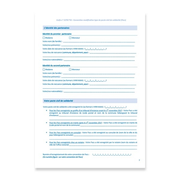 Convention modificative type pour PACS - Vignette 2