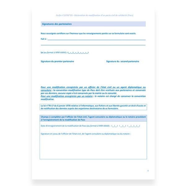 Déclaration conjointe de modification d'un PACS - Vignette 4