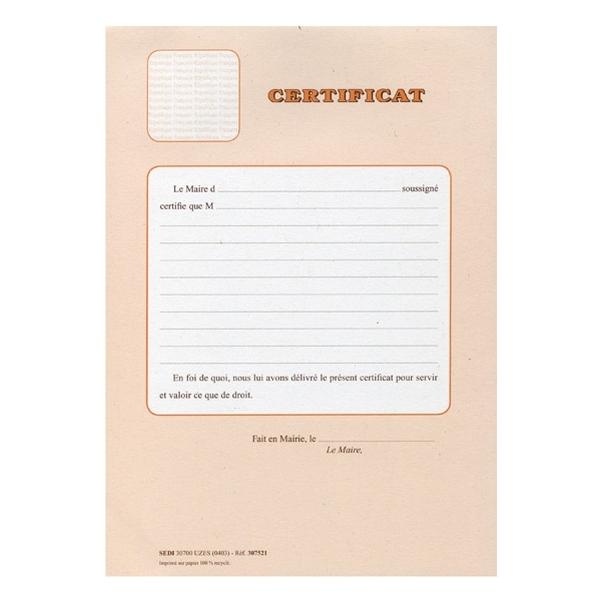 Certificat tous usages
