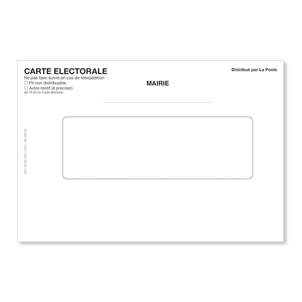 Enveloppes C6 pour carte électorale - Boîte de 500 - Insertion manuelle
