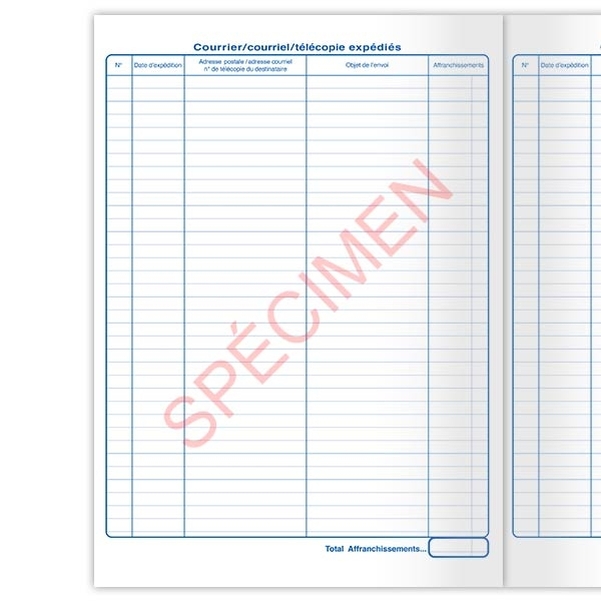 Registre d'expédition des courriers, courriels et télécopies 80 pages - Vignette 2