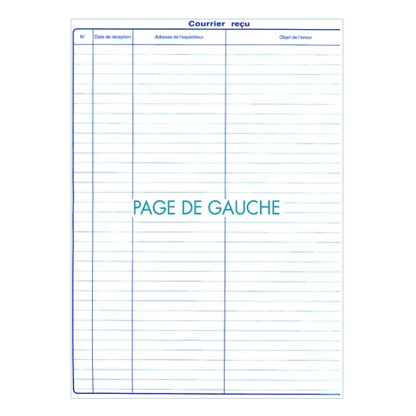 Registre d'expédition et de réception de courrier 200 pages - Vignette 2