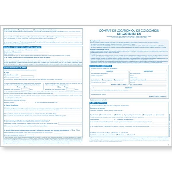 Contrat de location de logement nu