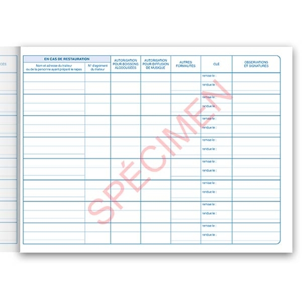 Registre d'occupation de la salle polyvalente avec option restauration - Vignette 3