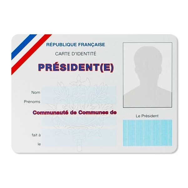 Carte identité Président(e) de communauté de commune avec étui cristal
