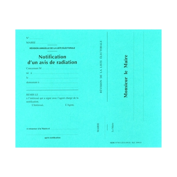 Avis de radiation et récépissé pour le Maire - Vignette 2