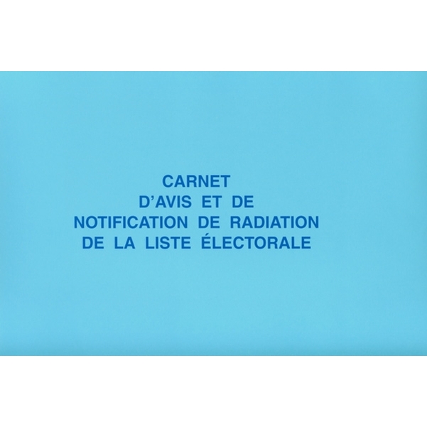 Carnet d'avis et de notification de radiation de la liste électorale