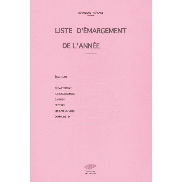 Chemise pour liste d'émargement informatique