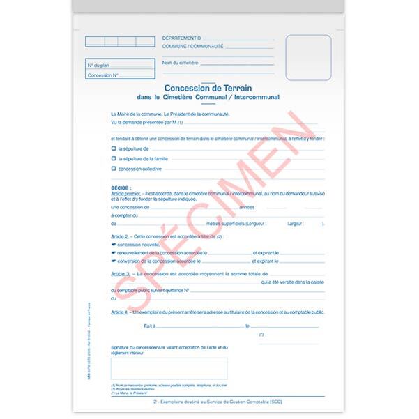 Carnet de concessions dans le cimetière - Vignette 3