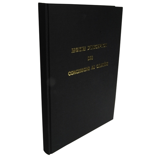 Registre d'inscription des concessions au cimetière - 200 pages