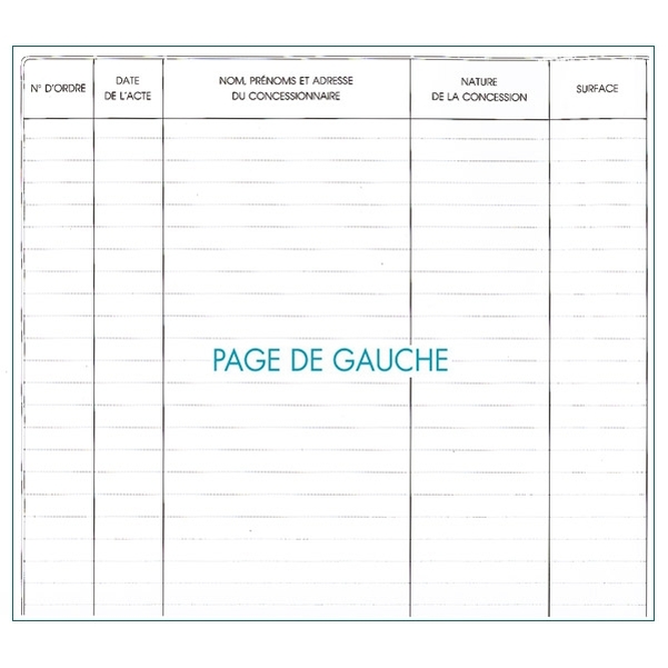 Registre d'inscription des concessions au cimetière - 200 pages - Vignette 2