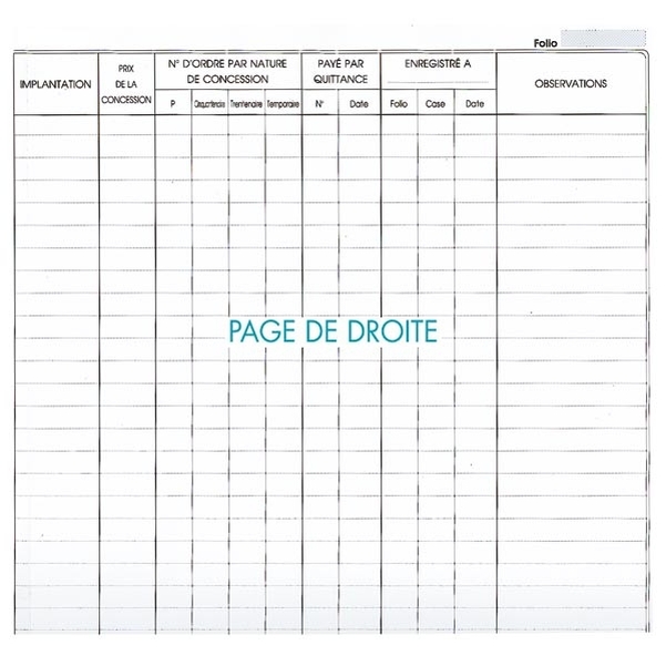 Registre d'inscription des concessions au cimetière - 200 pages - Vignette 3