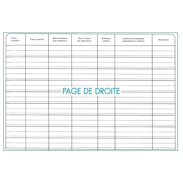 Registre des inhumations 200 pages - Vignette 3