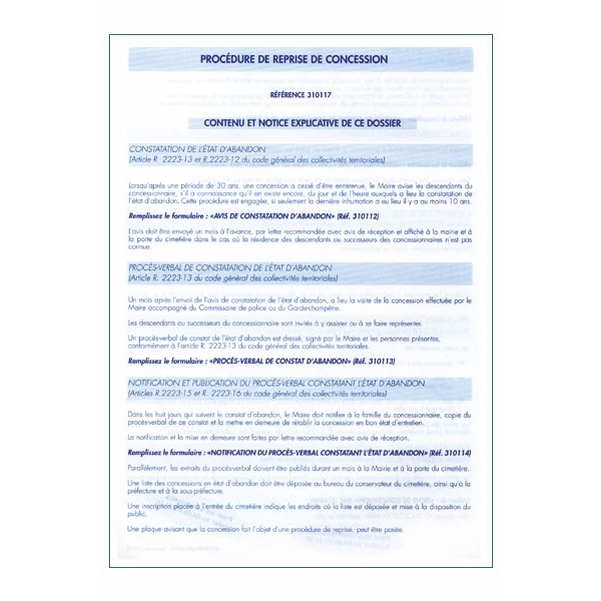 Chemise dossier complet de reprise de concession - Vignette 4