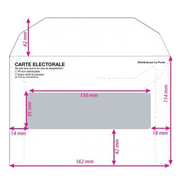 Enveloppes C6 pour cartes électorales - Lot de 100 - Insertion mécanique